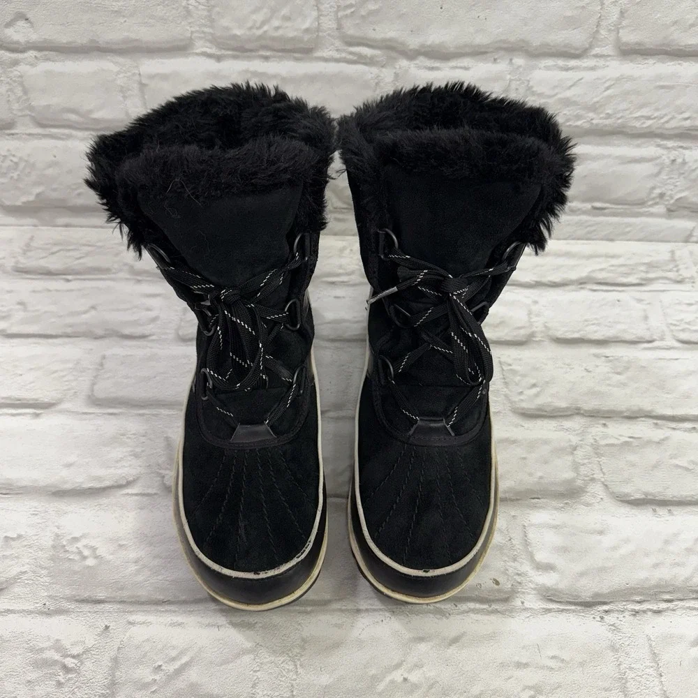 Sorel Tivoli Winter Snow Boot Womens Sz 10.5 Waterproof‎ Black Leather Lace-Up